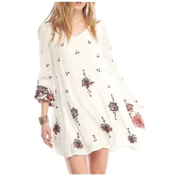 Free People | Dresses | Free People Oxford Embroidered Minidress Ivory S |  Poshmark